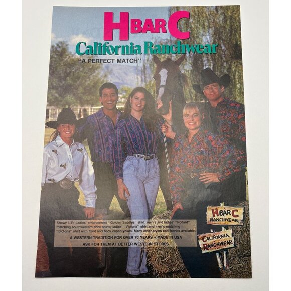 H Bar C California Ranchwear Vintage Print Ad 1990s Western Style Rustic Fashion - Picture 6 of 6